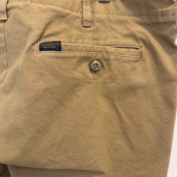 Filson Canvas Chino Pants Faded Olive Trim Fit - Picture 8 of 11